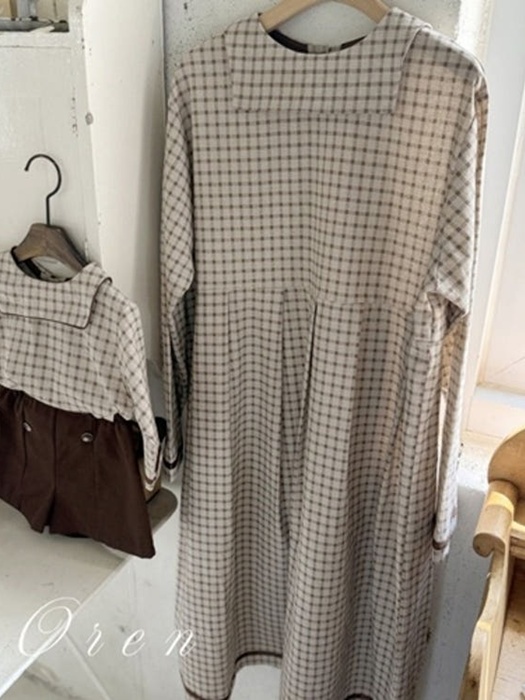 Brunette Mini Check Mom One-piece