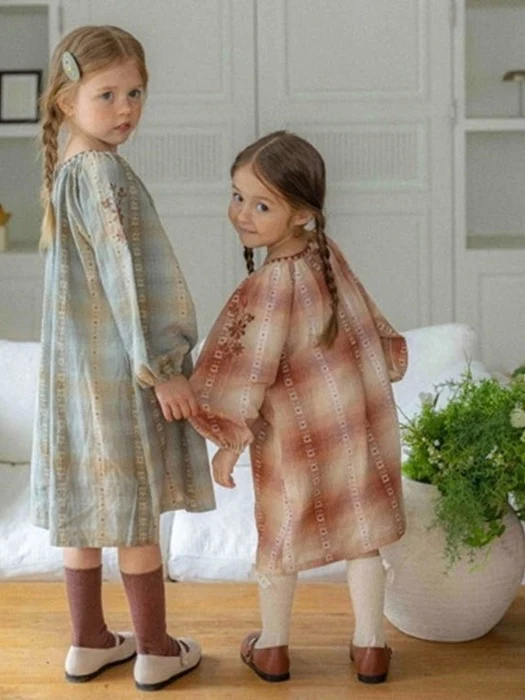 Kids Autumn Mellow Check One-piece