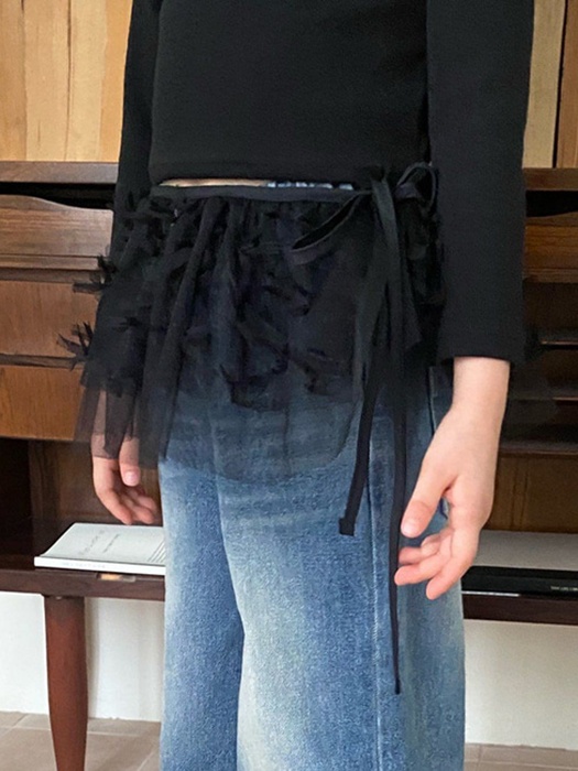 Ribbon Layered Wrap Skirt