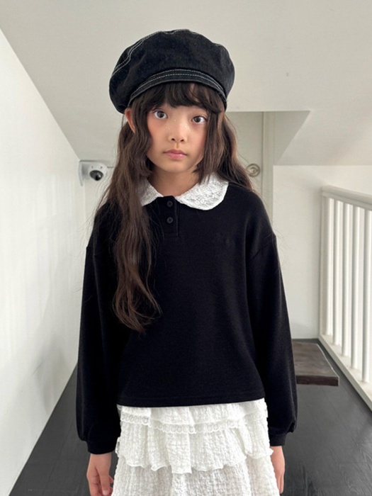 Lace Collar Knit Tee