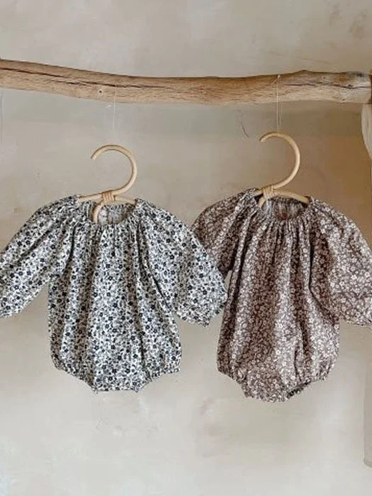 Navy Brown Flower Suit