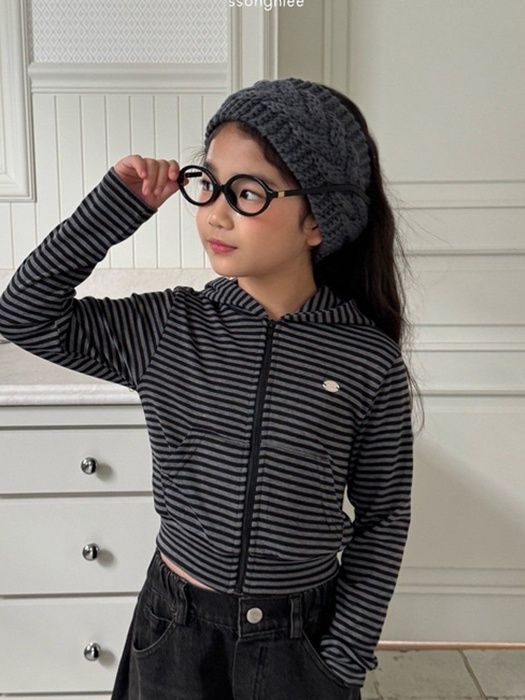 Ribbed Crop Hood Zip-Up Ribbed Crop Hood Zip-Up