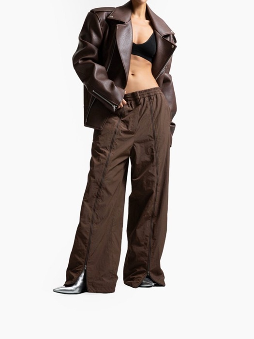 Front Zipped Open Banding Nylon Trouser Front Zipped Open Banding Nylon Trouser