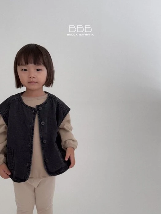 Square Black Denim Vest by Bella Bambina for Child - catalog view