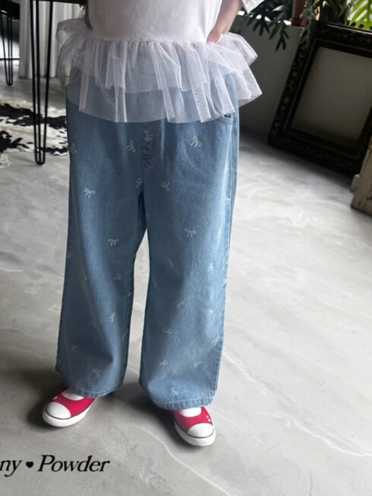 Ribbon Denim Pants