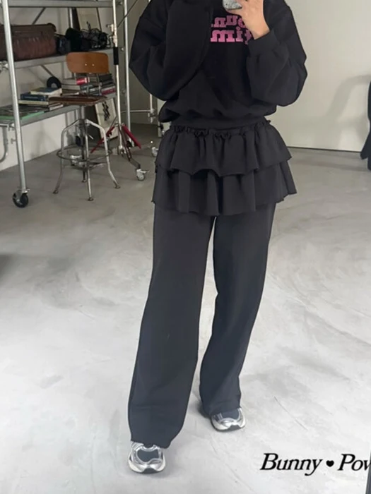Raw Edge Ruffle Skirt Pants Adult Raw Edge Ruffle Skirt Pants Adult