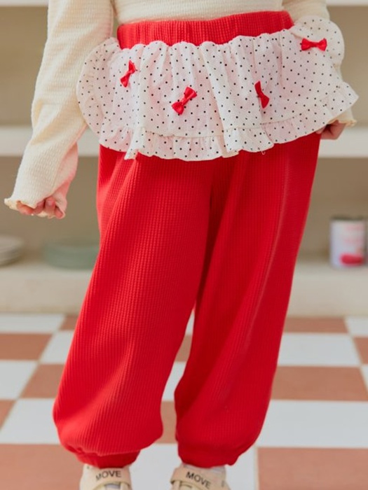 Mini Ribbon Waffle Pants