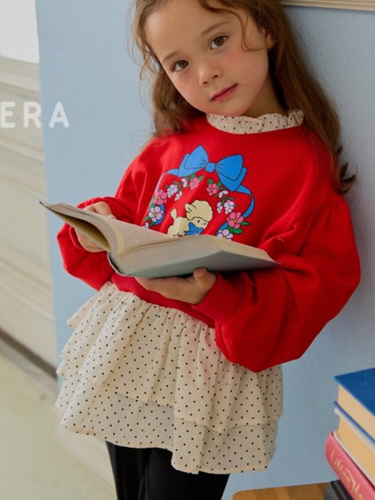 Double Dot Layered Long Sweatshirt