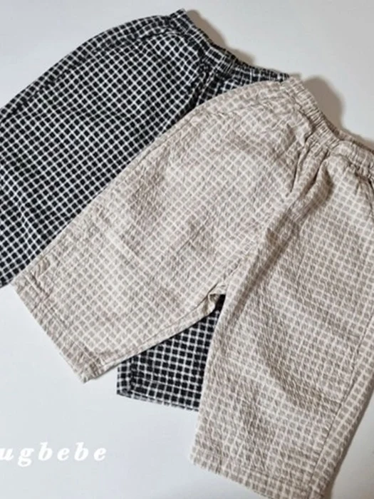 Washed Check Baggy Pants Washed Check Baggy Pants