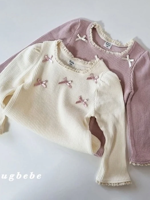 Lace Ribbon Ribbed Tee Lace Ribbon Ribbed Tee