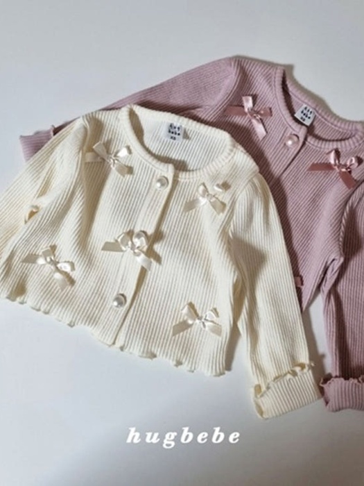 Pearl Ribbon Ribbed Cardigan Pearl Ribbon Ribbed Cardigan