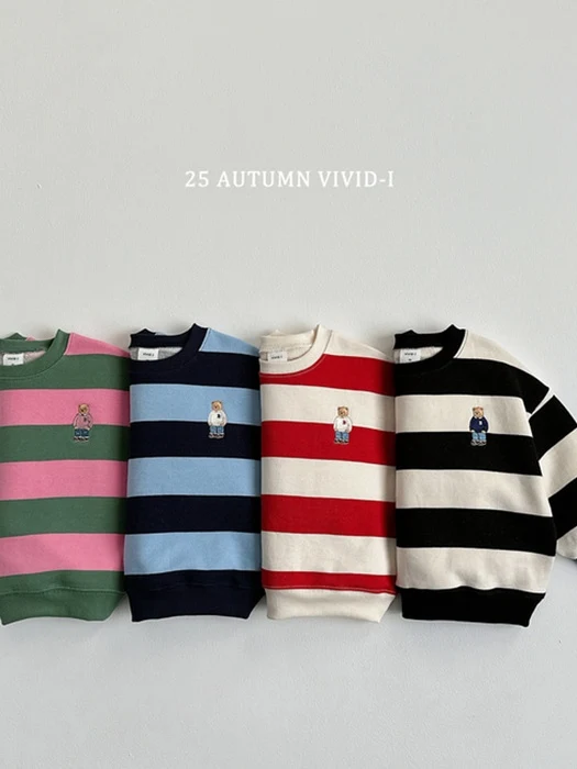 Bold Stripe Bear Sweatshirt