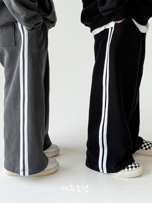 Double Line Track Pants (Black) Double Line Track Pants (Black)