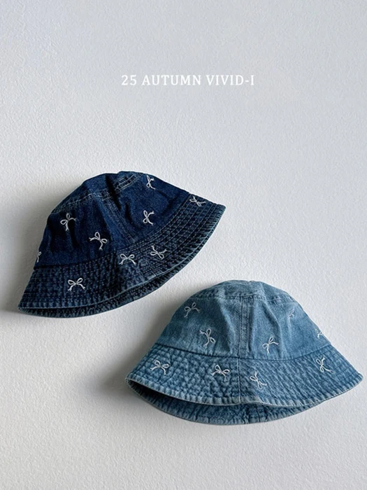 Ribbon Denim Bucket Hat