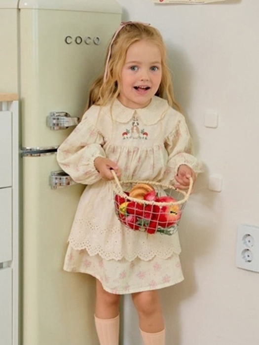 Rabbit Embroidered One-piece