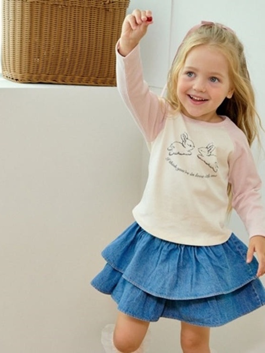 Denim Tiered Skirt Denim Tiered Skirt