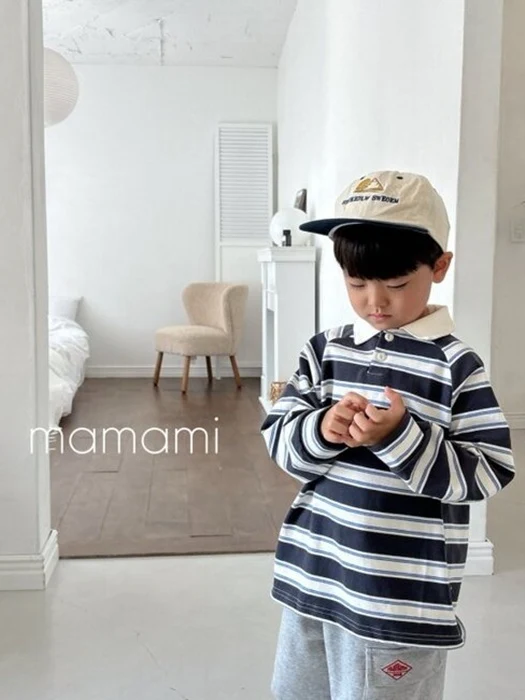 Hug Stripe Collar Tee Hug Stripe Collar Tee