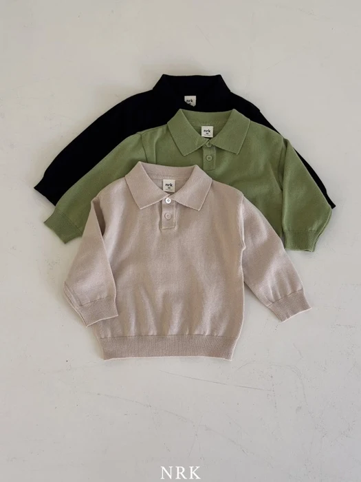 Cotton Long Sleeve Collar Knit Cotton Long Sleeve Collar Knit