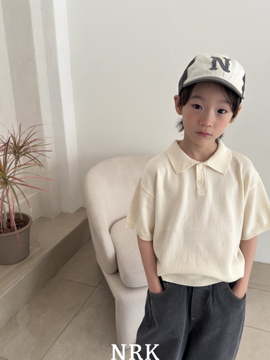 Cotton Short Sleeve Collar Knit Cotton Short Sleeve Collar Knit