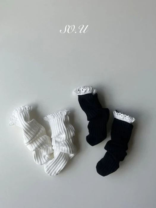 Ribbed Lace Knee Socks Ribbed Lace Knee Socks