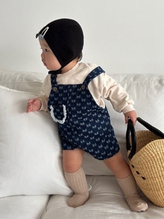 Denim Ribbon Overalls Suit Denim Ribbon Overalls Suit