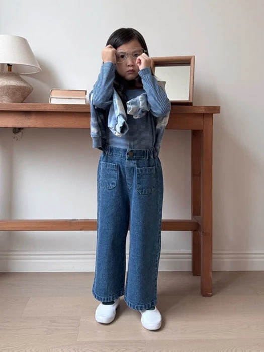 Pocket Wide Denim Pants Pocket Wide Denim Pants