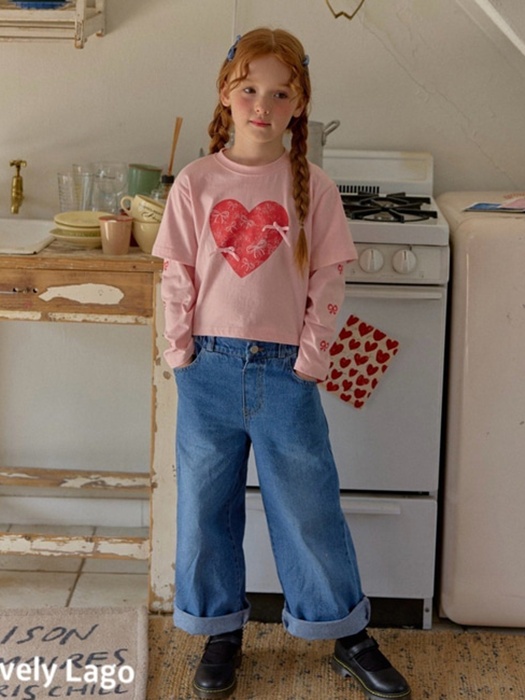 Heart Ribbon Denim Pants Heart Ribbon Denim Pants