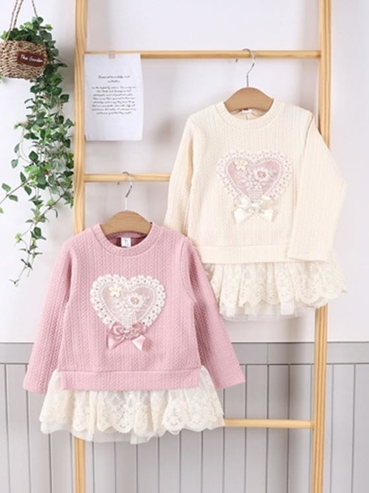Pearl Heart Back Lace One-piece