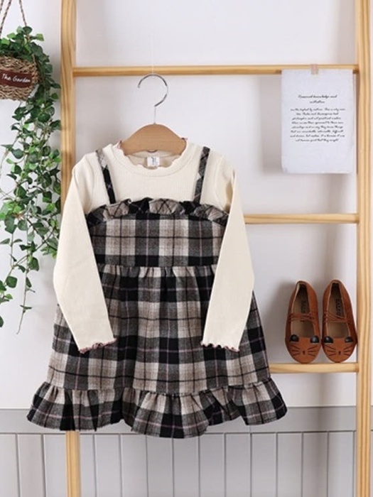 Check Frill One-piece