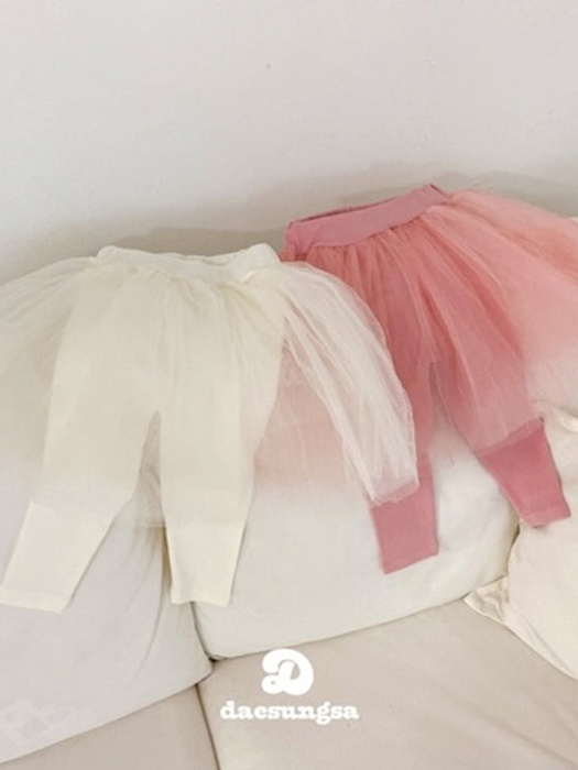 Shirring Tulle Skirt Leggings Shirring Tulle Skirt Leggings