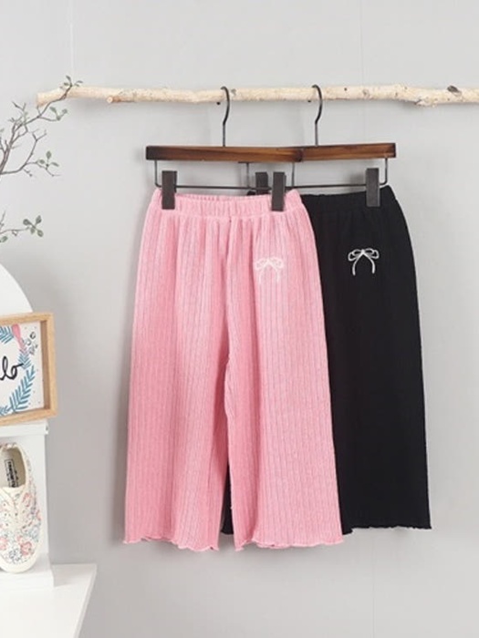 Ribbon Embroidered Wide Pants Ribbon Embroidered Wide Pants