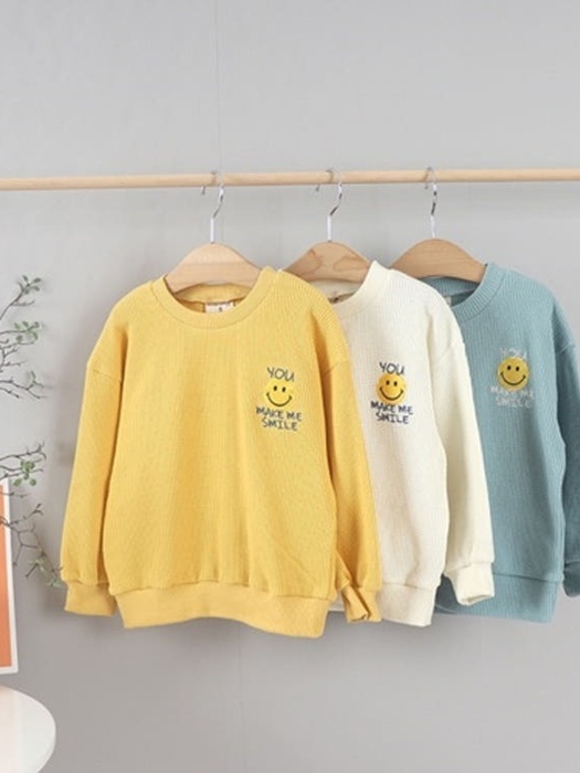 Waffle Smile Embroidered Tee