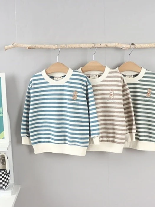 Bear Embroidered Stripe Tee Bear Embroidered Stripe Tee