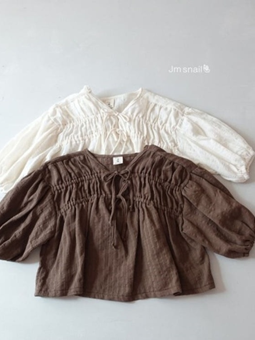 Shirring Strap Ribbon Blouse Shirring Strap Ribbon Blouse