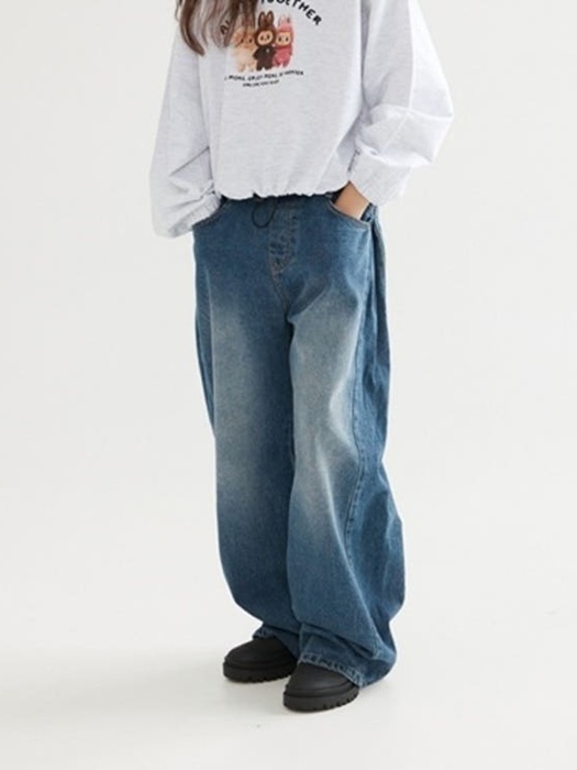 Denim Side Pleated Pants Denim Side Pleated Pants