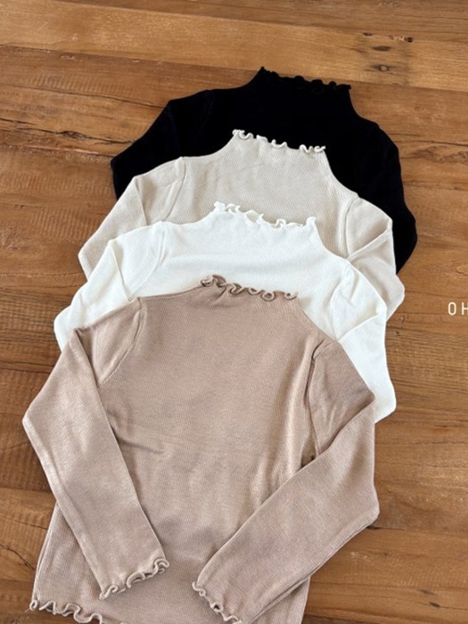 Dove Ribbed Half Neck Tee Dove Ribbed Half Neck Tee