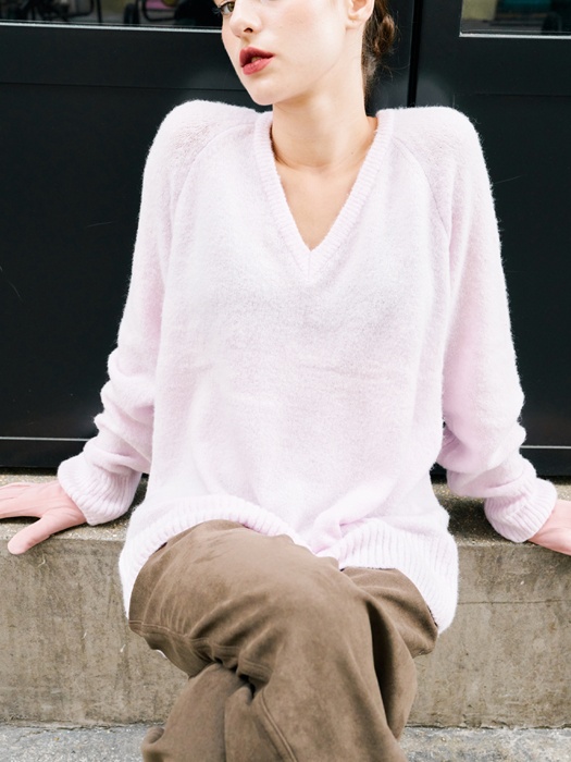 Loose Fit V-Neck Mohair Pullover Loose Fit V-Neck Mohair Pullover