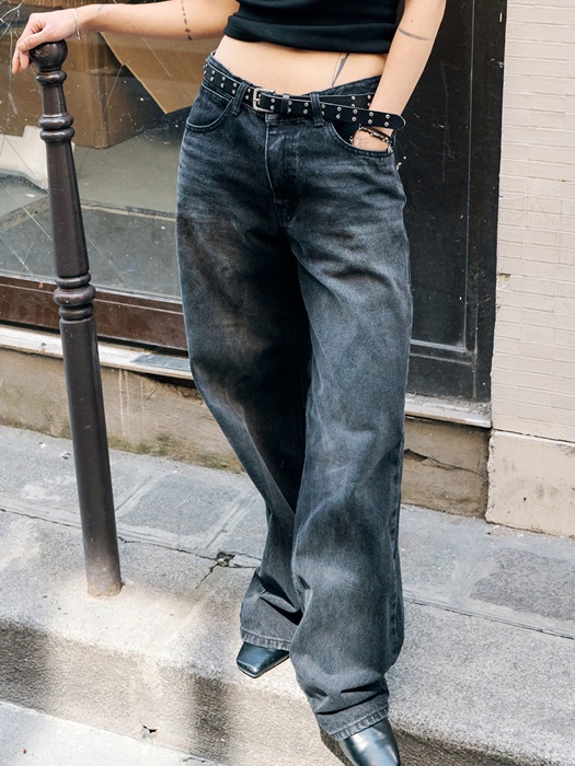Black Washing Denim Pants Black Washing Denim Pants