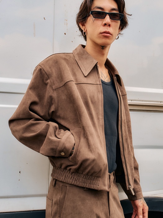 Suede Zip-up Blouson Suede Zip-up Blouson