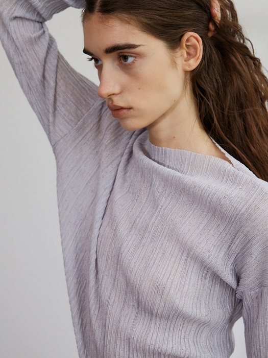 New Knit Pleats Long Sleeved Tee