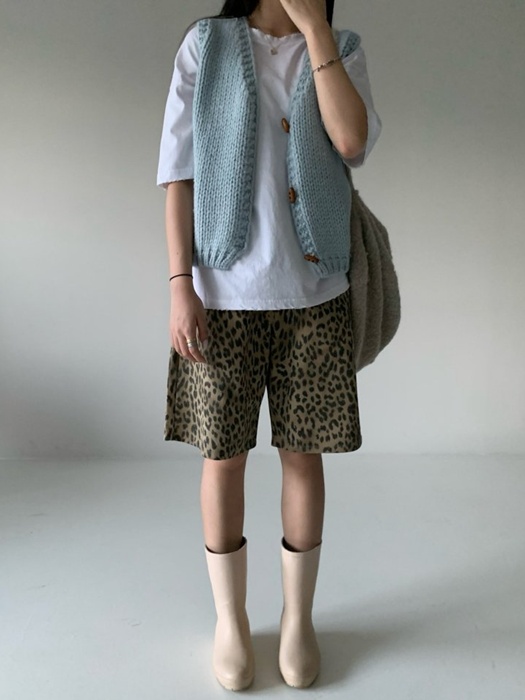 Hope Leopard Banding Half Pants Hope Leopard Banding Half Pants