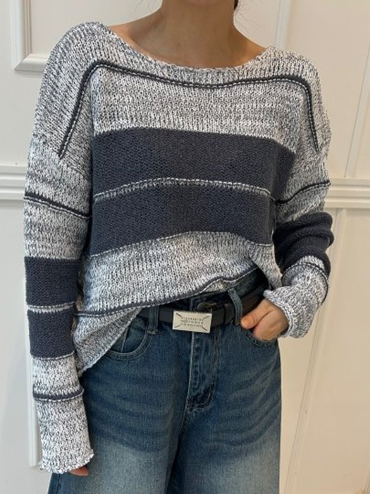Round Stripe Knit Pullover Round Stripe Knit Pullover