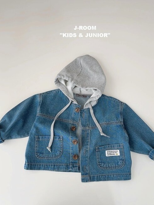 Label Hoodie Denim Jacket Label Hoodie Denim Jacket