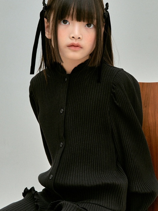 Puff Ribbed Cardigan