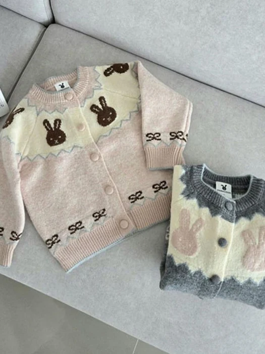 Rabbit Jacquard Cardigan