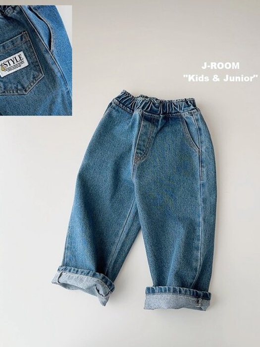 Point Label Wide Denim Pants Point Label Wide Denim Pants