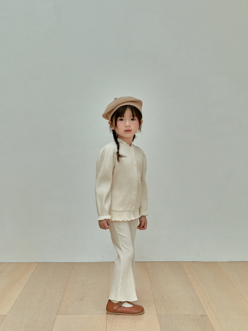 A-Market - Korean Children Fashion - #discoveringself - Puff Ribbed Cardigan - 3