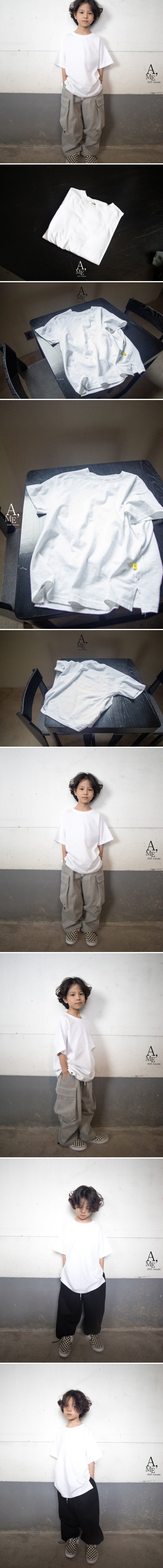 A Me - Korean Children Fashion - #kidzfashiontrend - Side Slit Short Sleeve Box Tee - 2