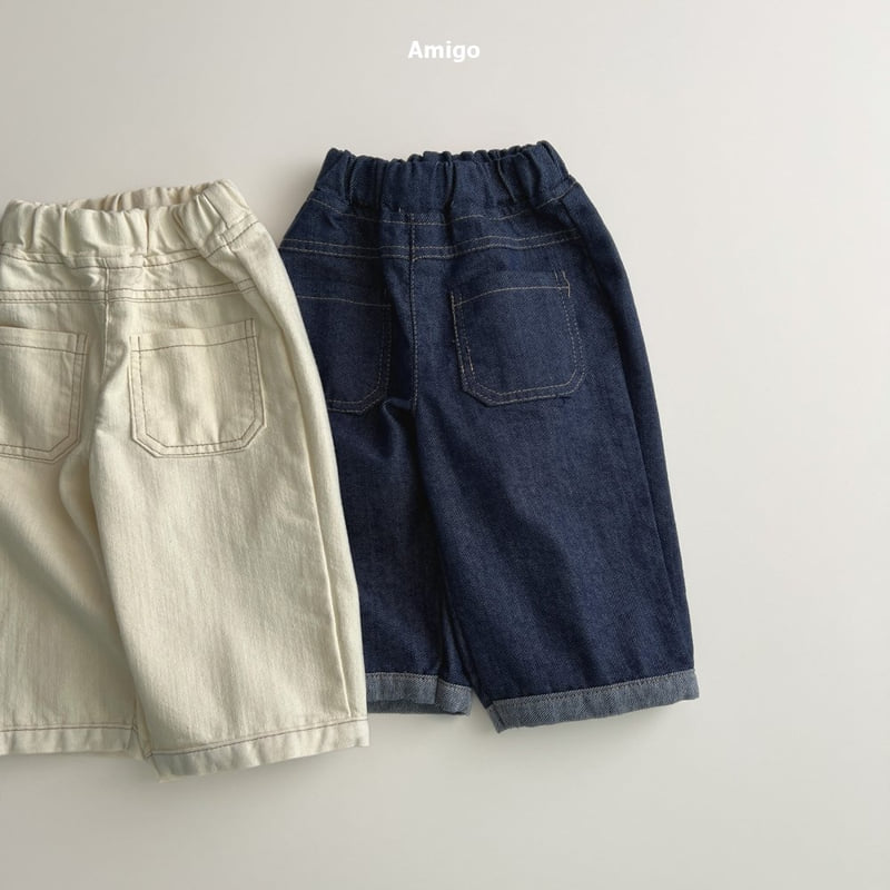 Amigo - Korean Baby Fashion - #babyboutique - Pocket Denim Pants - 3