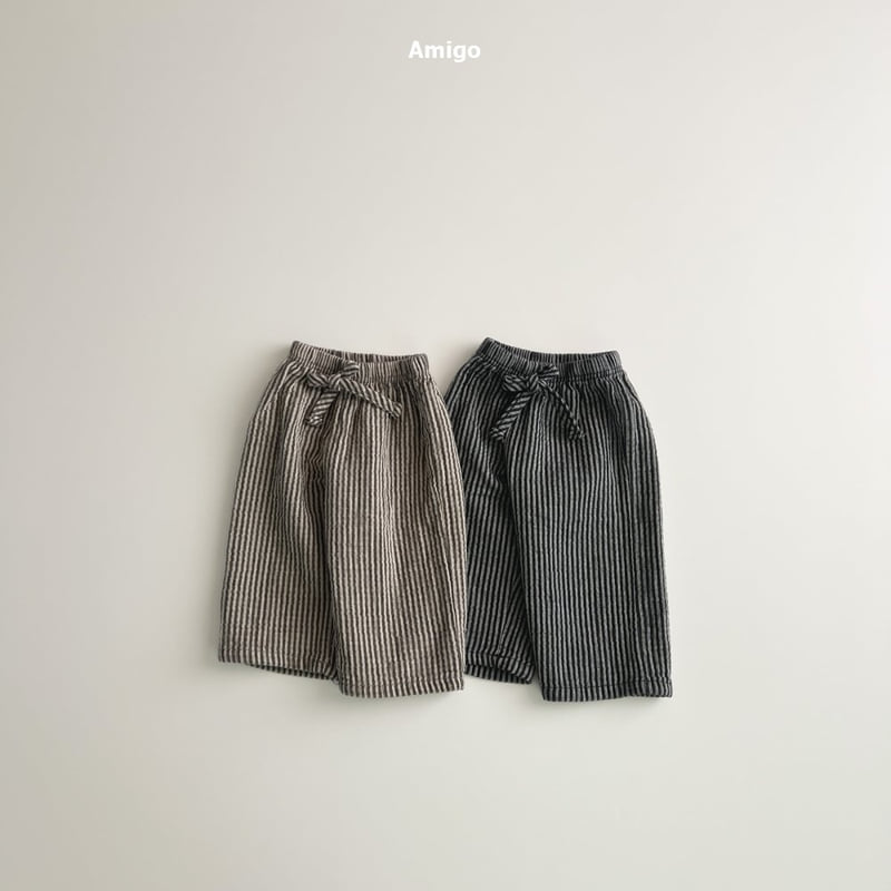 Amigo - Korean Baby Fashion - #babyboutique - Natural Stripe Pants